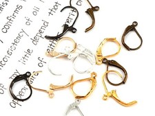 50pcs French Lever Back Earwire Ear Wire Earring Hook with Hoop 10X15mm Making
