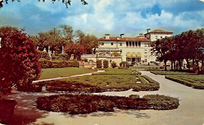 Miami Florida ~ Versunkene Gärten Viscaya-Deering Estate ~ 1956 Psmk Postkarte
