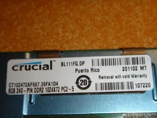 Lot of 2 8G crucial memory sticks (16G total)