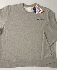 Champion Men's French Terry Crew Neck Sweatshirt XXL Grey PULLOVER Script Logo