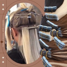 Russian Tape In Remy Human Hair Extensions FULL HEAD THICK Skin Weft 120PCS 24"
