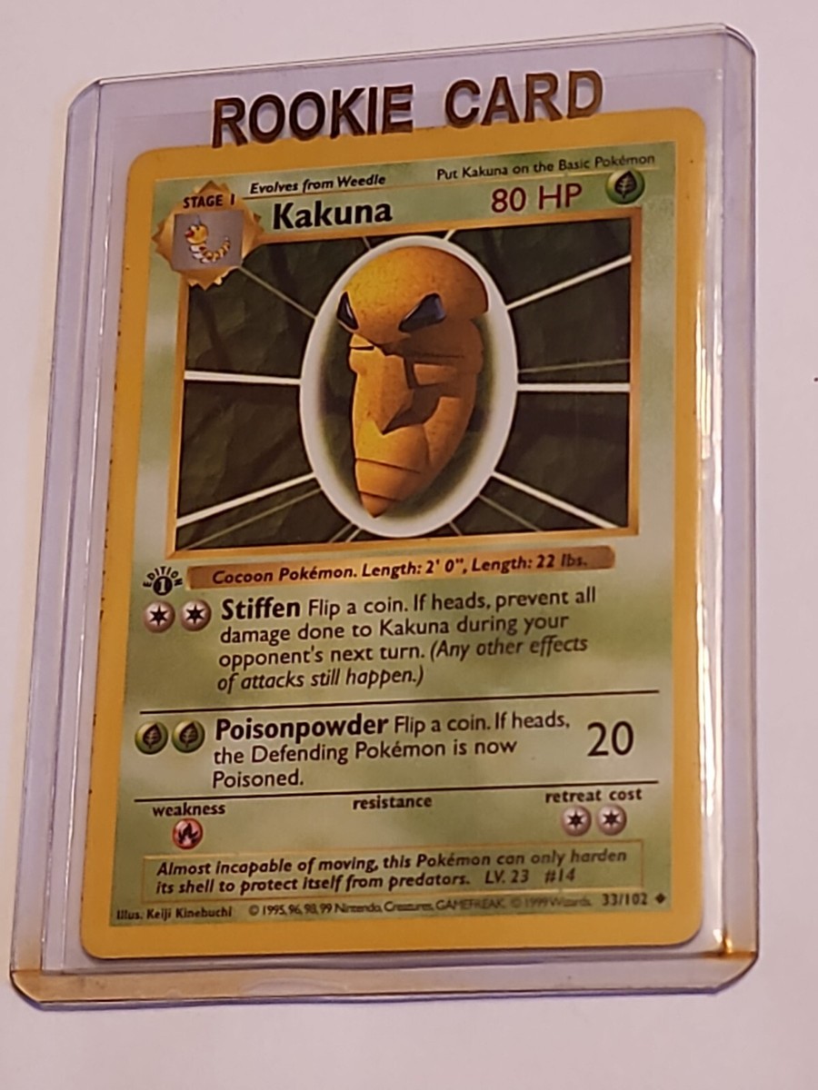 📈 1999 POKEMON 1ST EDITION KAKUNA Shadowless 33/102 VINTAGE