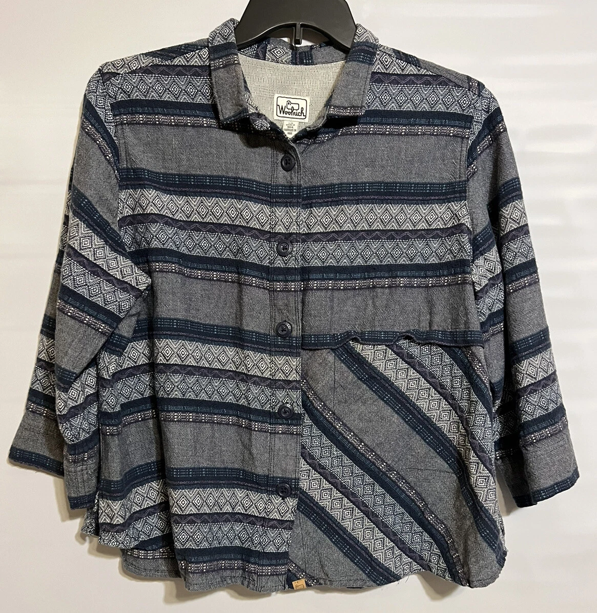 Woolrich - Vintage Blue 3/4 Sleeve Button Up Top Women's Size