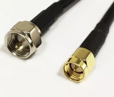 SMA male to F type male plug RF coax cable adapter RG174 8ft USA Fast Shipping