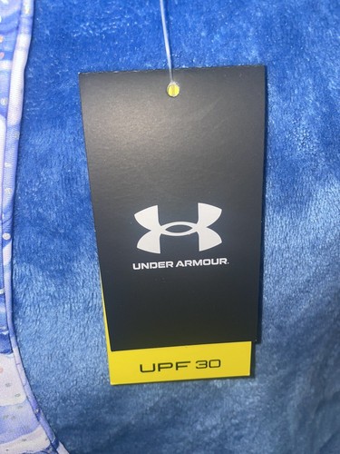 Costume da bagno Under Armour UA ragazza maniche corte UPF30 pezzo unico blu taglia 8 Nuovo con etichette - Foto 2 di 7