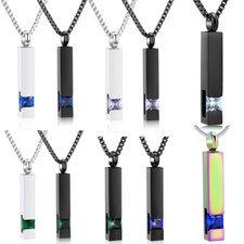 Birthstone Crystal Cremation Urn Jewelry Cube Memorial Ashes Urn Necklace Gifts