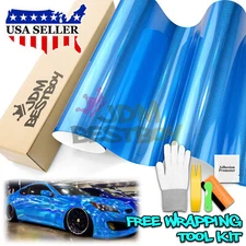 Holographic Prism Laser Flip Blue Rainbow Chrome Vinyl Wrap Sticker Decal Sheet