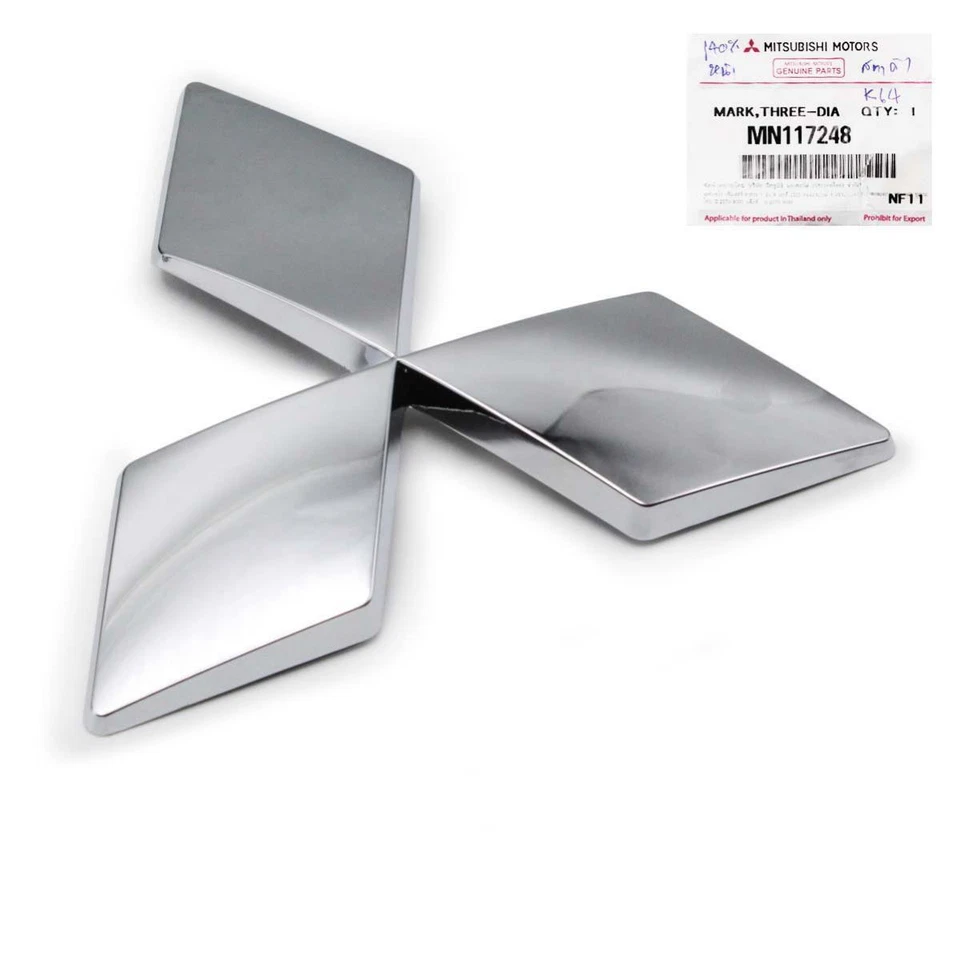 Chrome Front Grille Logo Emblem Badge For Mitsubishi L200 Strada Pickup 1996 -05 - Image 2 of 4