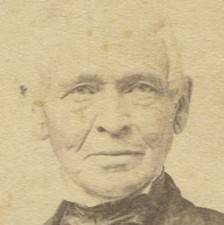 MAN WITH HALF SMILE, HOLDING WALKING STICK. CDV. BOSTON, MASS.