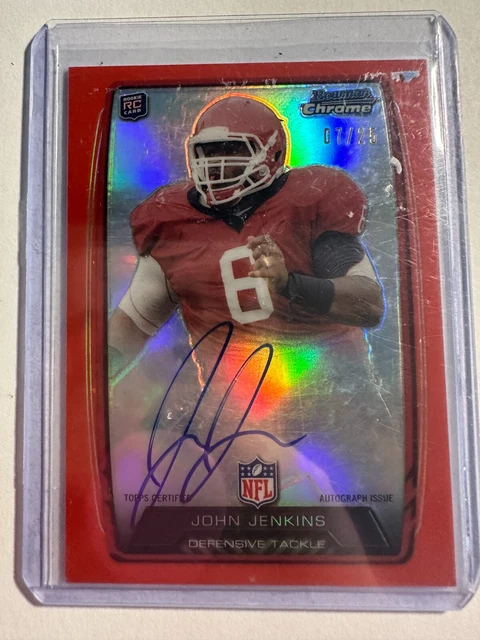 K78,370 - 2013 Bowman Chrome Rookie Auto Red #RCRAJJE John Jenkins #/25