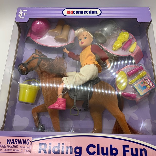 Kid Connection Riding Club Blonde Doll W/ Horse Toy Play Set