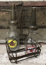 Metal Oil Bottle Holder (Holds 4 Bottles) Carrier Rack, *Bottles Not Included*