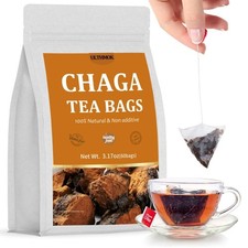 Premium 60 Chaga Tea Bags100 Pure Siberian Wild Harvest Chaga MushroomNo Add...