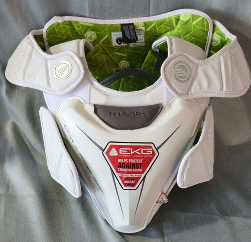 Maverik Men's M5 EKG Speed Pad 2023 White Lacrosse Size L Clean Free Shipping 