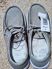Hurley Women's Light Gray Casual Slip On Boat Shoes Sneakers Size6 New With Tags