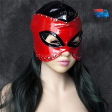 PVC Half Face Mask Binding Head Hood Harness Restraint Eye Patch Foreplay