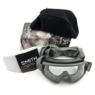New SMITH OPTICS OUTSIDE THE WIRE Goggles Field Kit Tan w/ Clear & Grey lenses