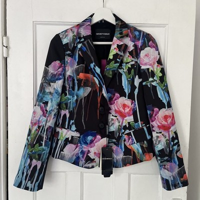 Emporio Armani NEW Women s Floral Blazer Jacket IT 40 UK 8 Made in Italy Wedding