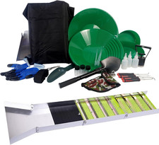 Complete Gold Panning Kit - 50" Folding Sluice Box  27 PCS Gold Mining Equipmen