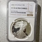 2002-W PF70 Ultra Cameo American Silver Eagle 1 oz .999 Silver NGC 8319185-056