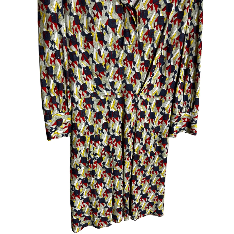 Vestido Corto Balenciaga Paris Talla 36 Multicolor Estampado Abstracto Manga Larga Foto 3 de 4