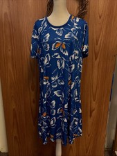 Adidas x Farm Rio Blue White Butterfly Short Sleeve Active Dress XL DAMAGED