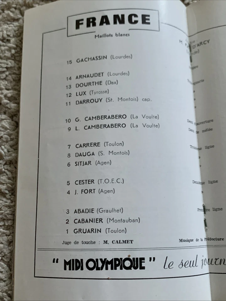 FRANCE v WALES 1 April 1967 RUGBY PROGRAMME at PARIS GALLES GOOD CONDITION - Image 4 of 4