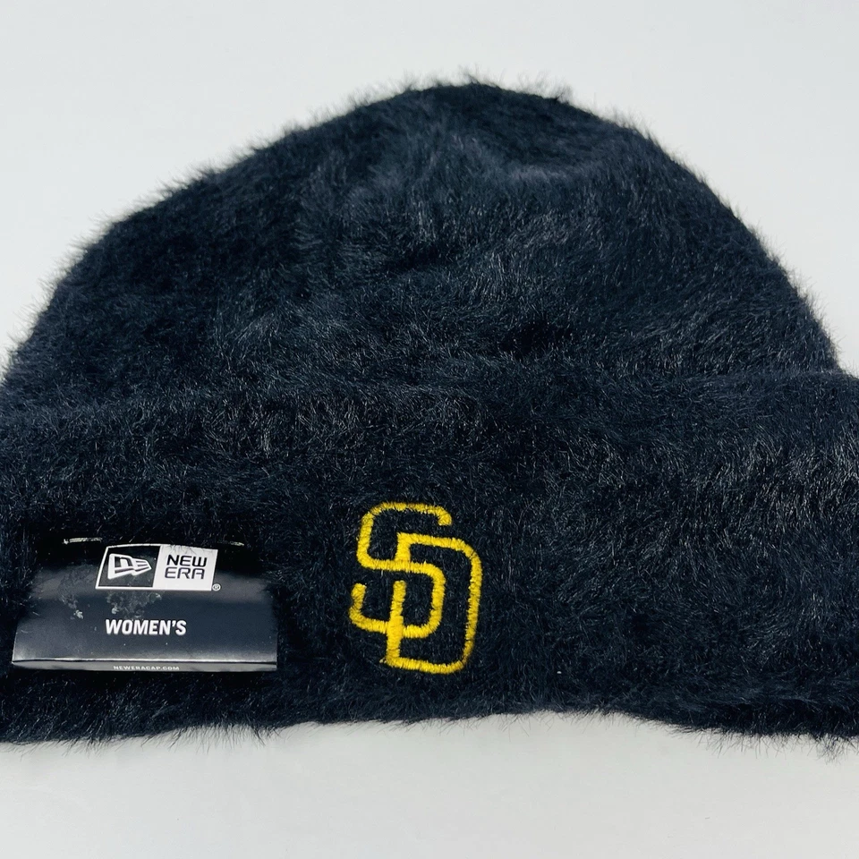 New Era MLB San Diego Padres Mujer Gorro Tobogán Tejido Difuso Negro Gorra de Invierno Foto 2 de 4