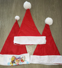 3 NEW CHRISTMAS SANTA HATS 1 W/TAGS PAW PATROL one size fits most RED WHITE FELT