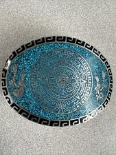 Taxco Turquoise With Aztec Calendar belt Buckle R2