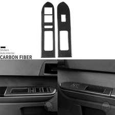 Real Carbon Fiber Front Window Lift Switch Panel Cover For Ford Escape 2008-2012