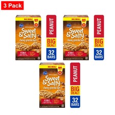 KG Sweet and Salty Chewy Peanut Granola Bars 32 ct / 1.23 oz - 3 Pack