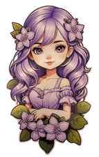 Cute Purple Fairy Waterproof Car Decal Wall Poster Vinyl Laptop Sticker Xbox