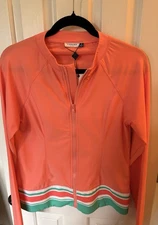 New with tags Cabana Life Coral Full Zip Jacket Size Medium w 50+ UV Protection