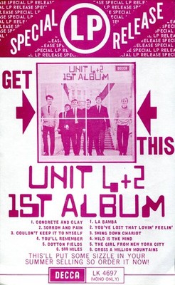 UNIT FOUR PLUS TWO : original UK 1965 Promotion flyer for their 1st Decca LP