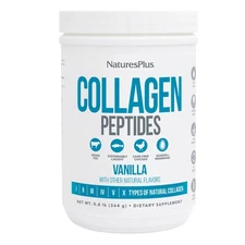 Natures Plus Collagen Peptides Vanilla - 0.8 lb Powder - Hair Skin Nail & Joi...