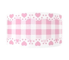 1 inch 1 yard Gingham Pink and White Grosgrain Ribbon 1094156