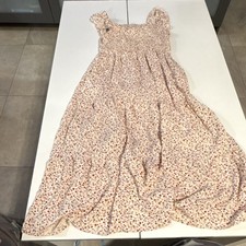 Cat  Jack Girls Long Floral Sundress L 10/12 Sleeveless Ruffle Multicolor