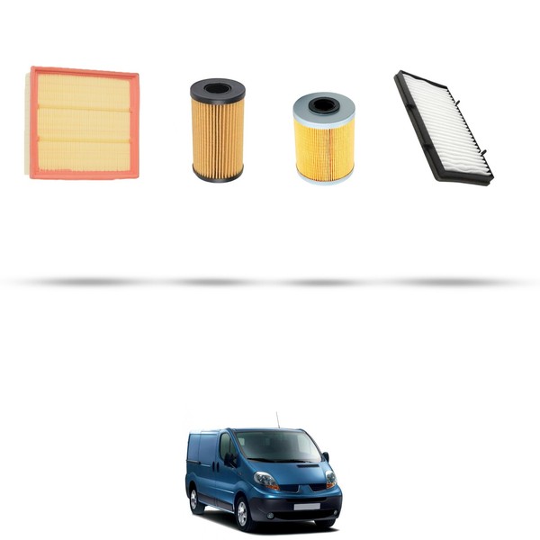 Hoffcar Wartungskit - 4 Filter Kompatibel Mit Renault Trafic II 2.0 DCI 84KW-image
