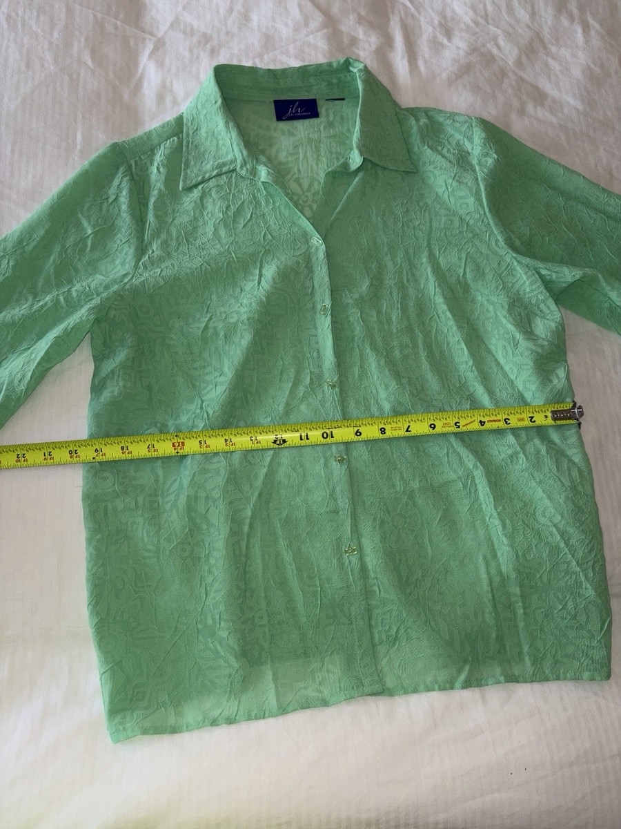 J.h. Collection Women’s Green Blouse See Through View 4