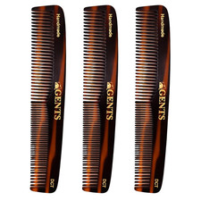 GENTS 7 Inch Tortoise Hair Combs Pack of 3   All Purpose Dressing, Styling  Det