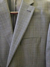 Lauren Ralph Lauren" Men's Silk  Wool Blazer Tan/Gray 44R Two-Button