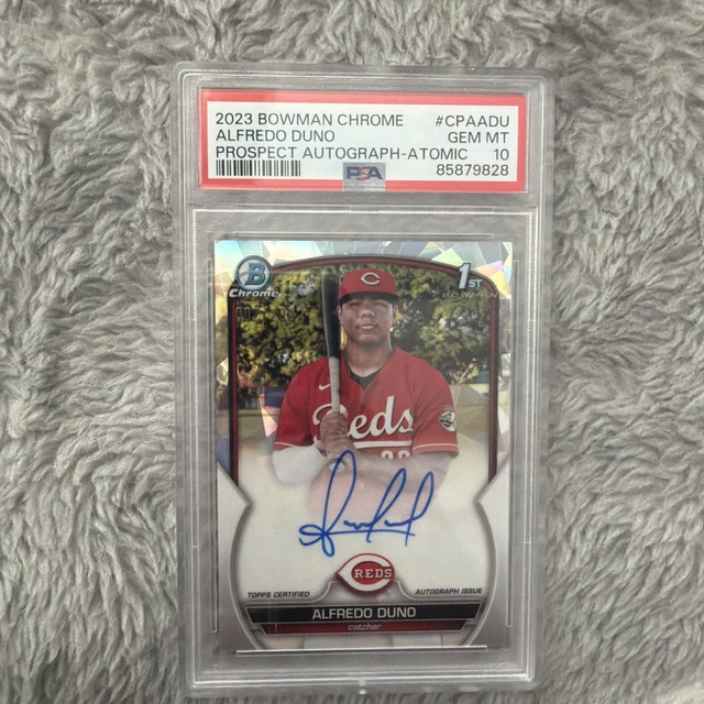 ALFREDO DUNO PSA 10 2023 BOWMAN CHROME ATOMIC REFRACTOR 10 AUTO PROSPECT 2/100