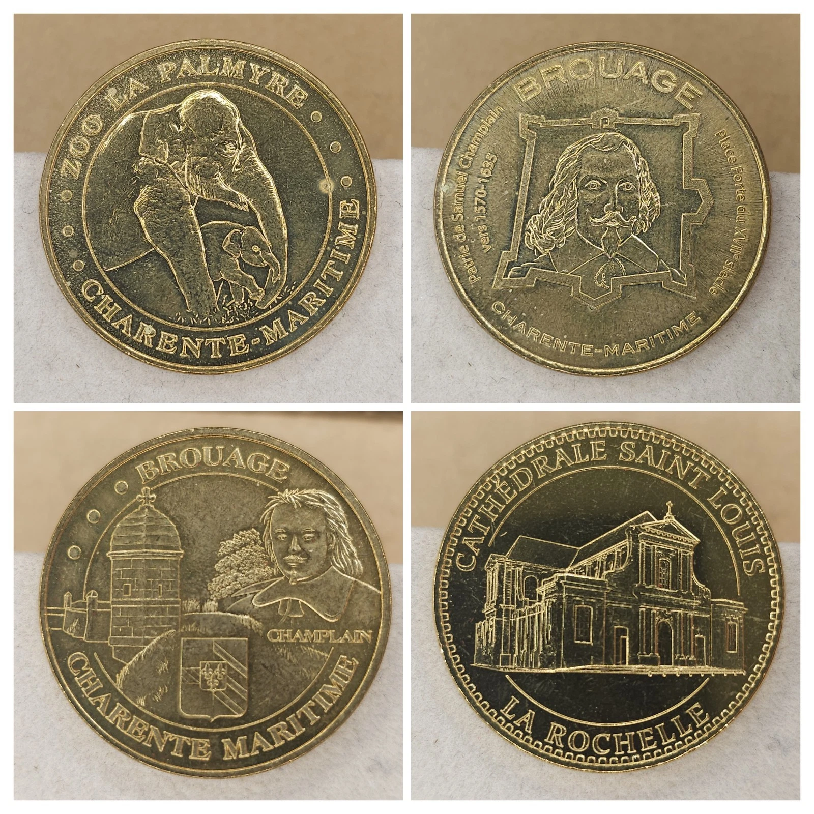 Charente-Maritime - Lot Jetons Touristiques Médailles Souvenirs Monnaie de Paris