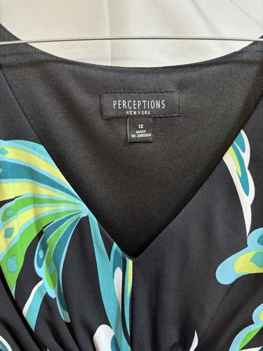 Perceptions New York Woman Sz 12 Multicolor Floral Stretch A Line Dress NWT - Bild 2 von 8