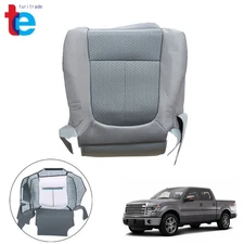 Cloth Seat Cover Driver Bottom Perforated For 2011-2014 Ford F150 Lariat Gray
