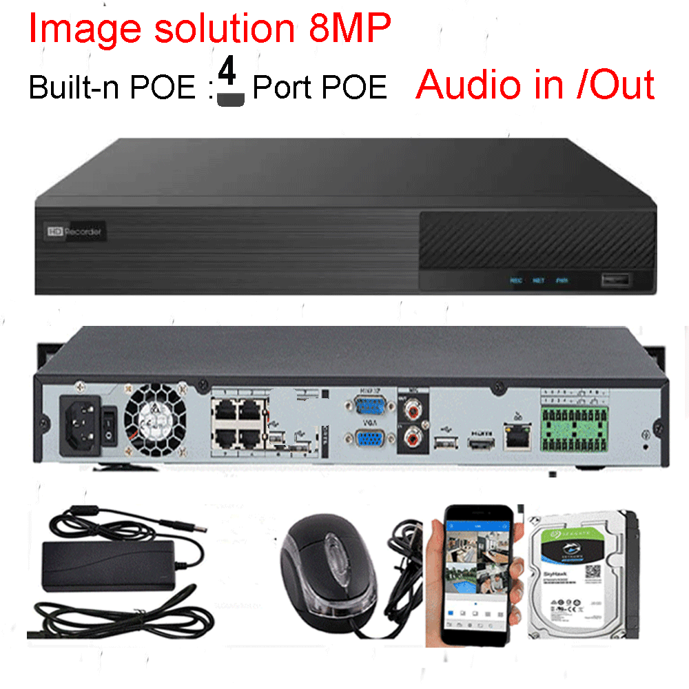 Professional 4-Channel 4K NVR Security System | H.265 Compression ...