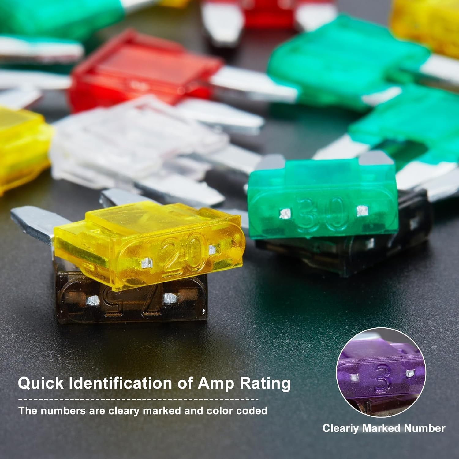 120 Mini Fuse Assortment with Fuse Puller - Ideal for Cars, RVs, and Motorcycles