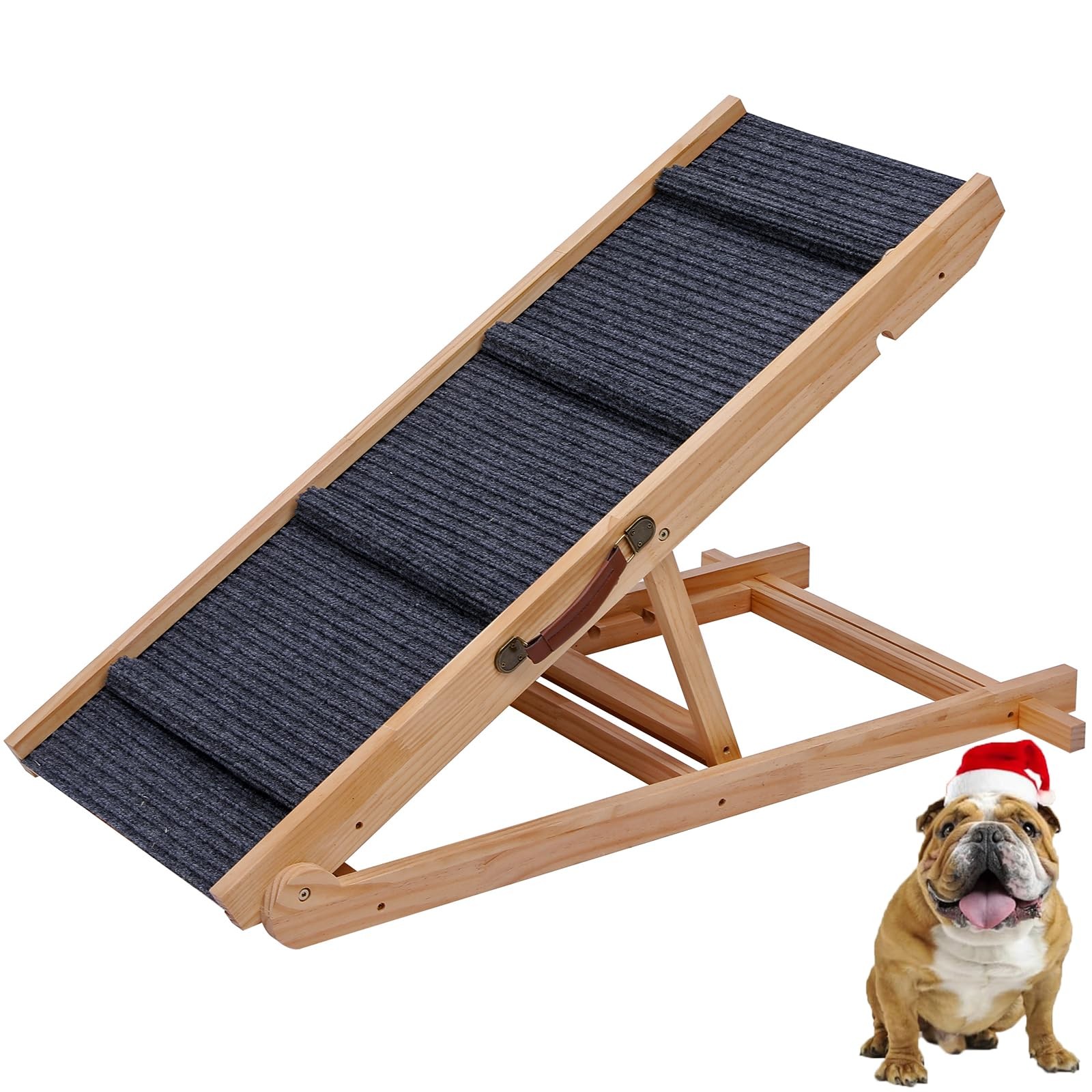 Wooden Dog Ramp Car Stairs Foldable Pet Stairs,5 Levels Height Pet Steps for ...