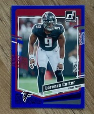 2023 Donruss #16 Lorenzo Carter Press Proof Blue Atlanta Falcons